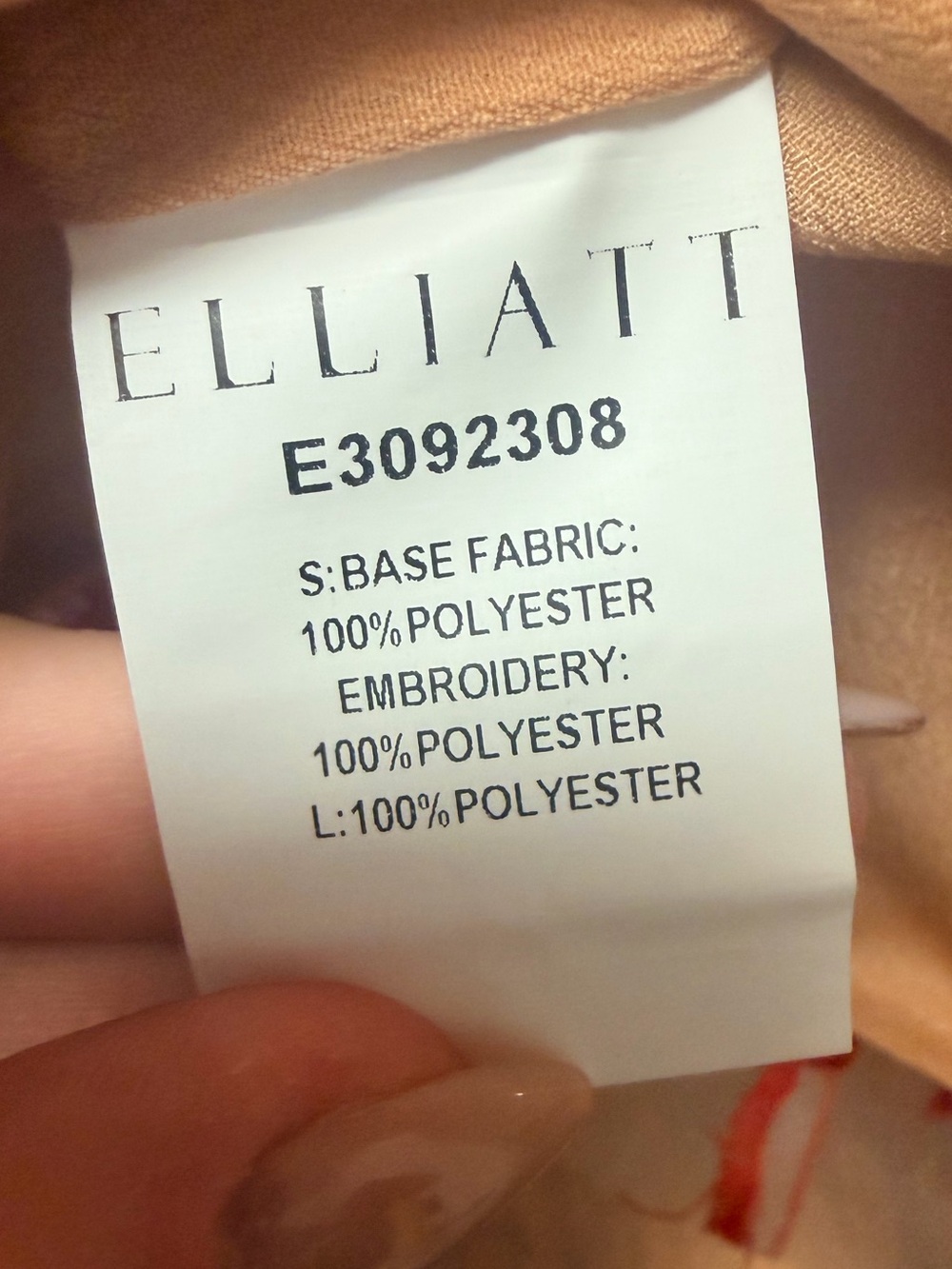 NWT Elliatt Performance Floral Appliqué Mini Dress Red Nude Size Small - Picture 6 of 11